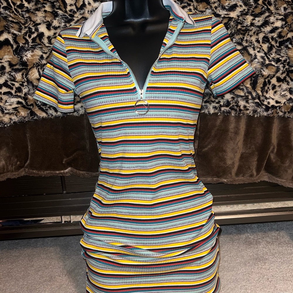 Fashion Nova Striped Polo Dress